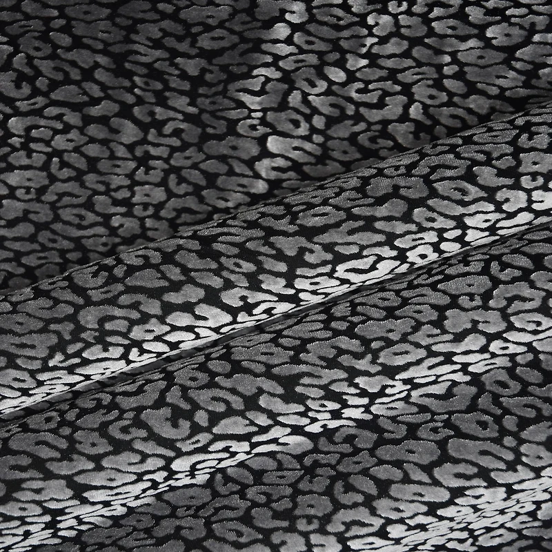 Feldman Black & Gray Cheetah Print Velvet Fabric