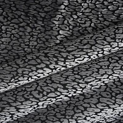 Feldman Black & Gray Cheetah Print Velvet Fabric