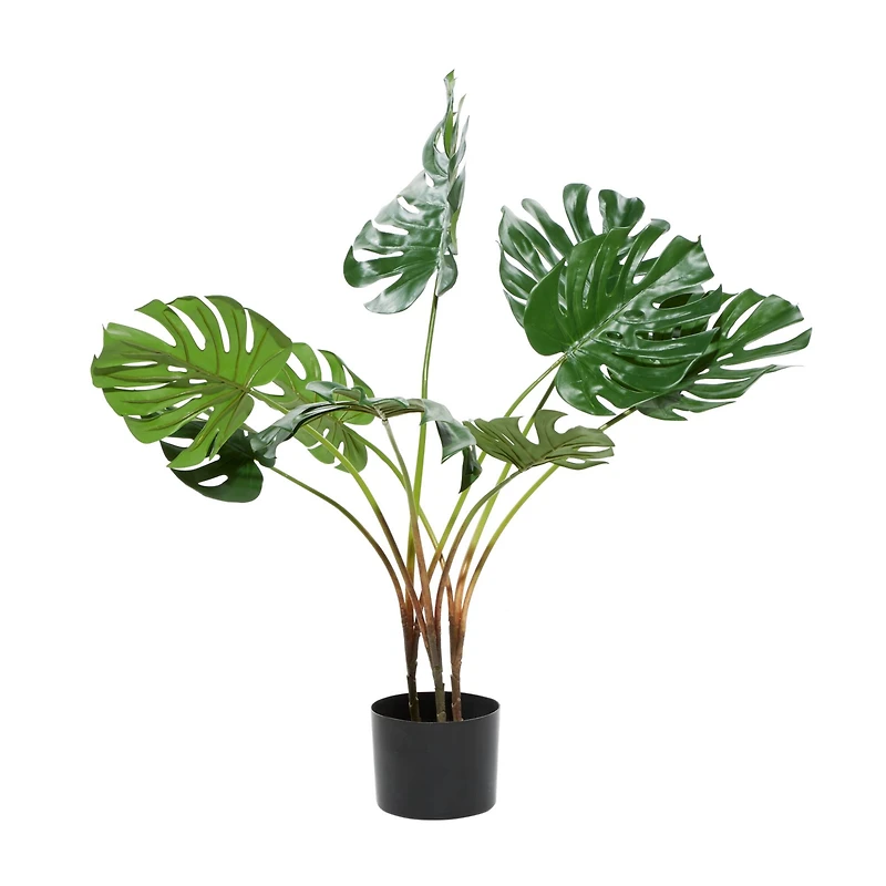 Monstera Leaf Decorations With Pot, 29", Green