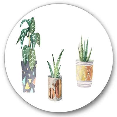 Designart - Three Potted Houseplants