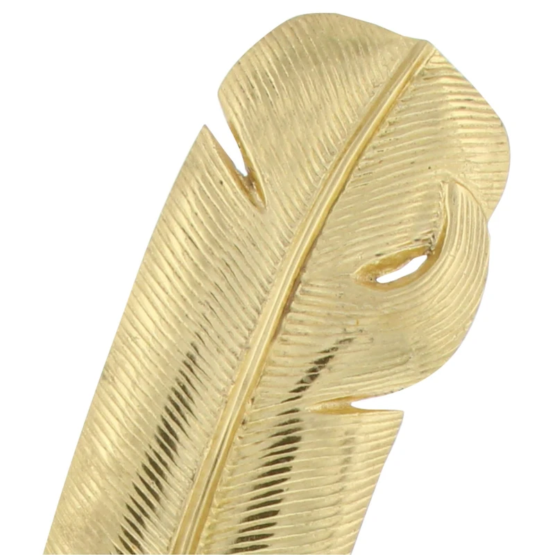 CosmoLiving by Cosmopolitan 12" Gold Aluminum Feather Sculpture
