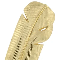 CosmoLiving by Cosmopolitan 12" Gold Aluminum Feather Sculpture