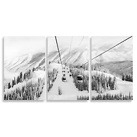 Stupell Industries Snowy Ski Mountain Tops Landscape Gondola Ride Adventure Canvas Wall Art, 11" x 17"