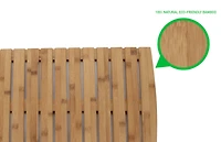 Mind Reader 22" Brown Luxury Bamboo Shower Bath Mat