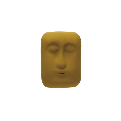 6" Latex Glaze Stoneware Planter with Face