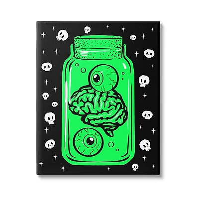 Stupell Industries Spooky Specimen Jar Canvas Wall Art