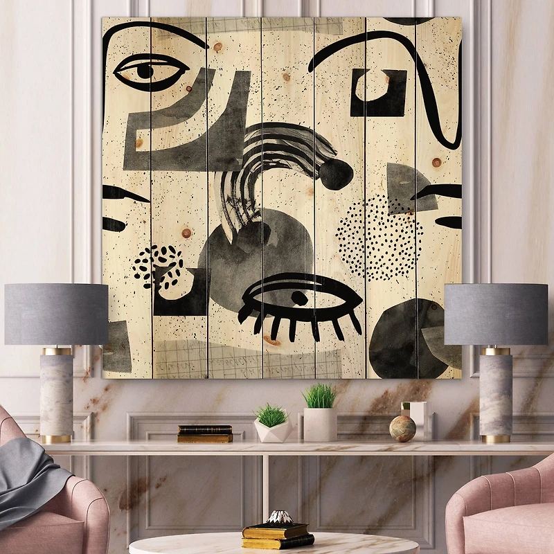 Designart - Collage of Eyes & Doodles In Contemporary Style II