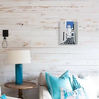 Stupell Industries European Coastal City Street Wooden Wall Plaque