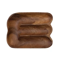 Hello Honey® 7" Natural Acacia Wood Divided Tray