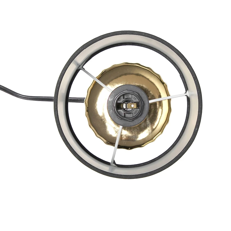 Simple Designs 11.5" Ruffled Metallic Gold Capsule Table Lamp