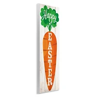 Stupell Industries Happy Easter Vertical Rustic Carrot Sign Phrase Wall Plaque Art