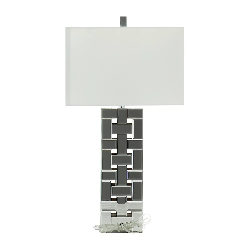 Silver Glass Glam Table Lamp, 29" x 10" x 16"