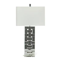 Silver Glass Glam Table Lamp, 29" x 10" x 16"