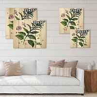 Designart - Purple Sesame Flowers WIth Green Leaves