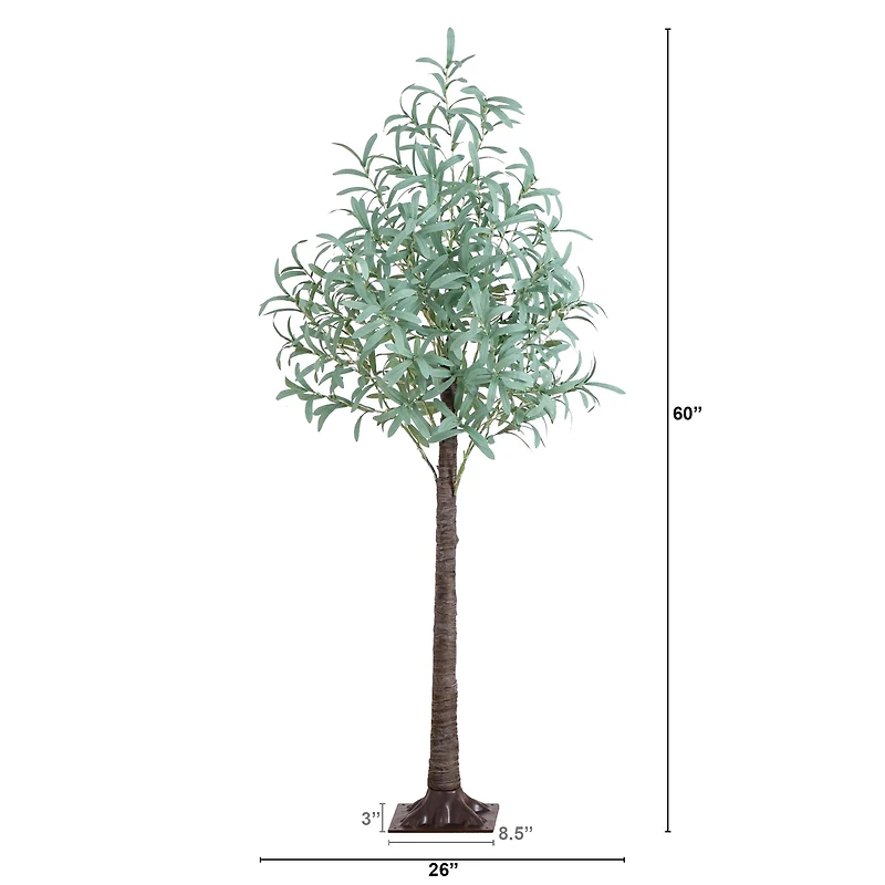 5ft. Pre-Lit Artificial Olive Tree with Warm White LED Lights
