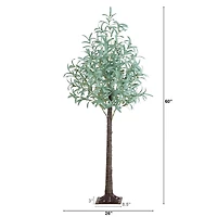 5ft. Pre-Lit Artificial Olive Tree with Warm White LED Lights
