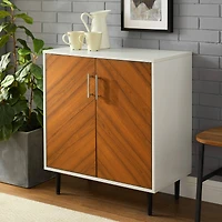 Walker Edison White Modern Bookmatch Accent Cabinet