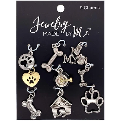 Jewelry Made By Me Silver Dog Charms, 9ct.