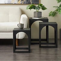 Metal Nested Accent Table with Large Arched Cutouts Set