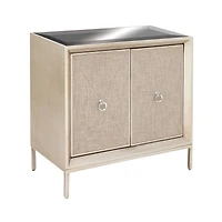 Beige Wood Glam Cabinet