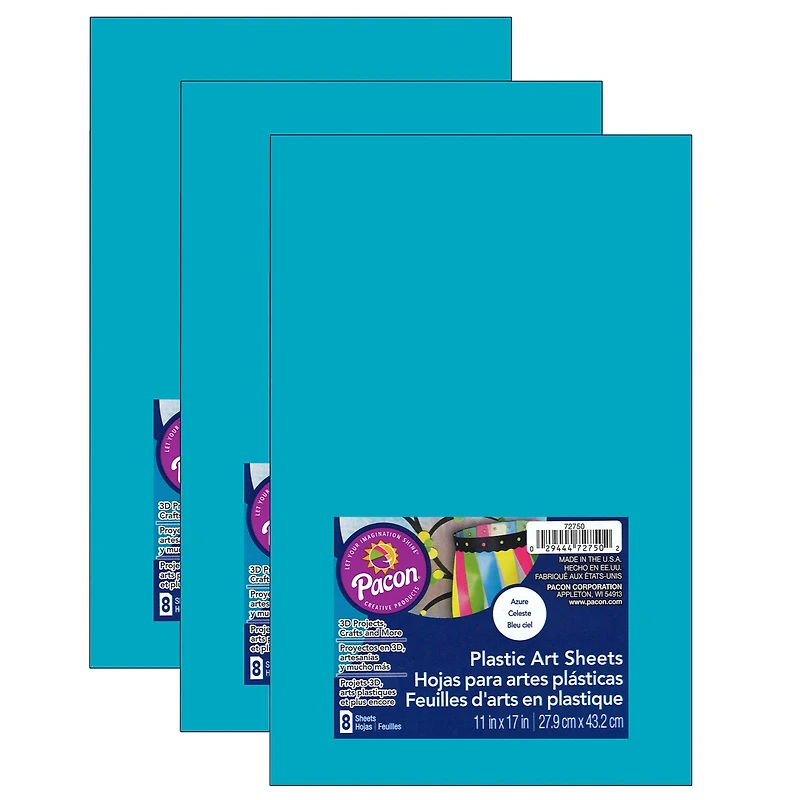 Pacon® Plastic Art Sheets, 3 Packs of 8