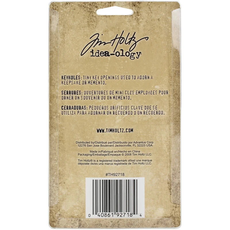 Idea-Ology Metal Keyholes W/Brads .75"X1" To 1"X1.5" 5/Pkg-Antique Nickel, Brass & Copper