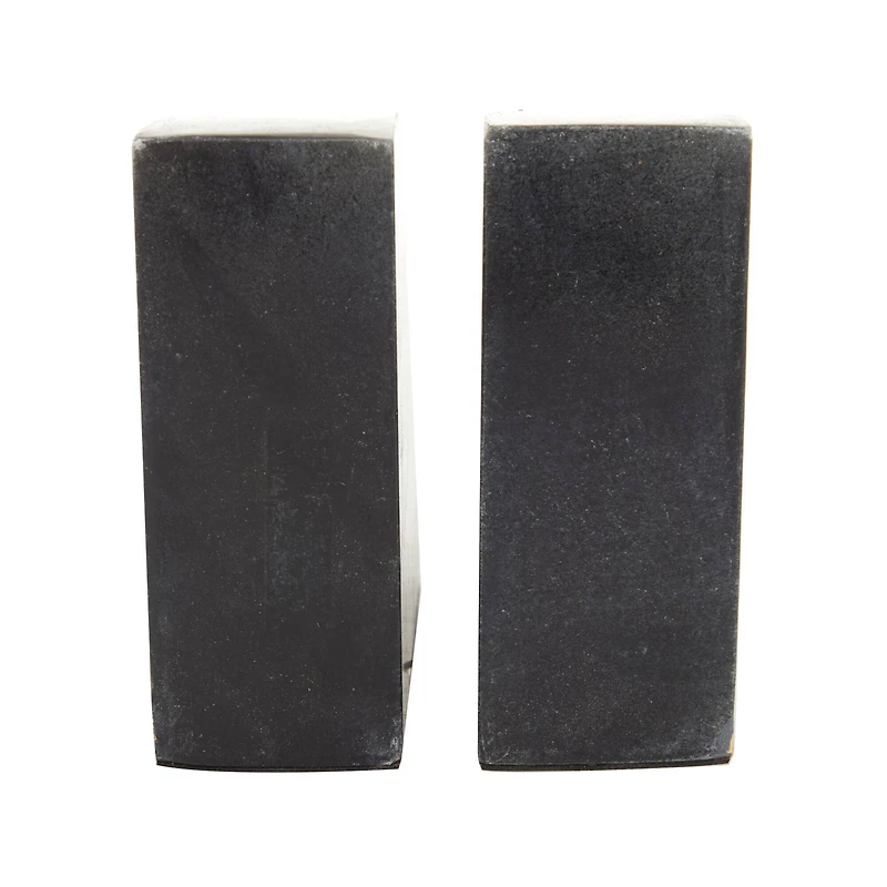 CosmoLiving by Cosmopolitan Black Marble Glam Bookends, 5" x 5" x 2"