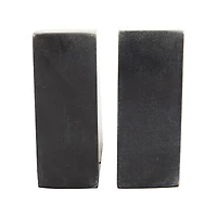 CosmoLiving by Cosmopolitan Black Marble Glam Bookends, 5" x 5" x 2"