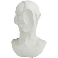19" White Ceramic Cubist Inspired Head Sculpture