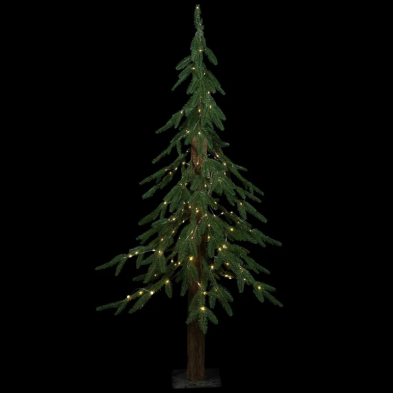 4ft. Pre-Lit Alpine Artificial Christmas Tree, Clear LED Lights