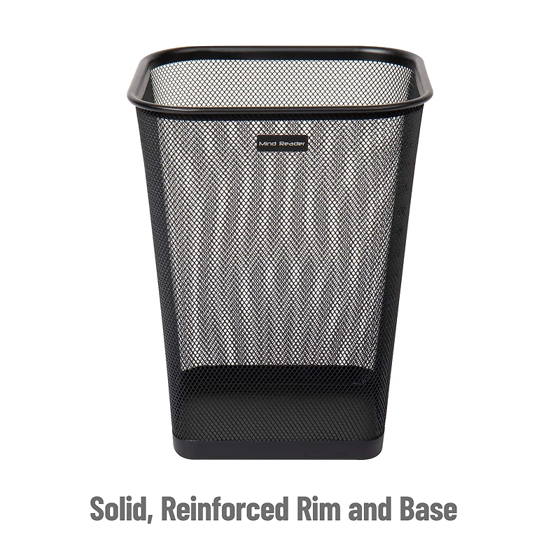 Mind Reader 5gal. Black Metal Mesh Waste Paper Basket, 4ct.