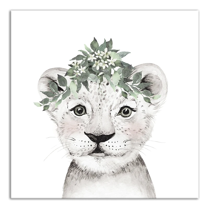 Soft Sage Cub 20" x 20" Canvas Wall Art
