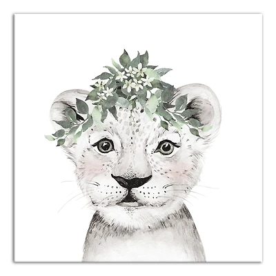 Soft Sage Cub 20" x 20" Canvas Wall Art