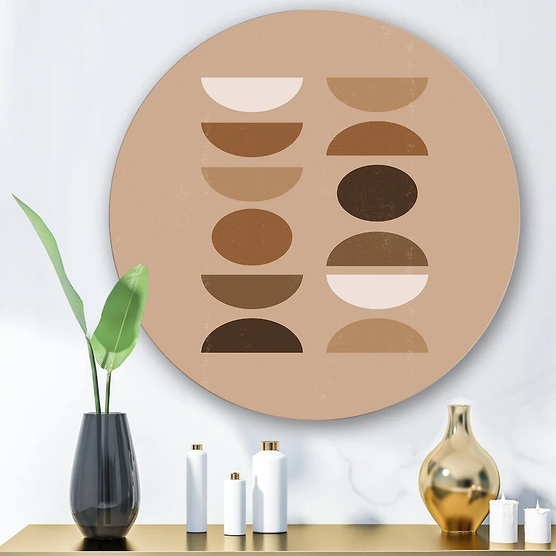 Designart - Abstract Sun Moon Geometric Print II