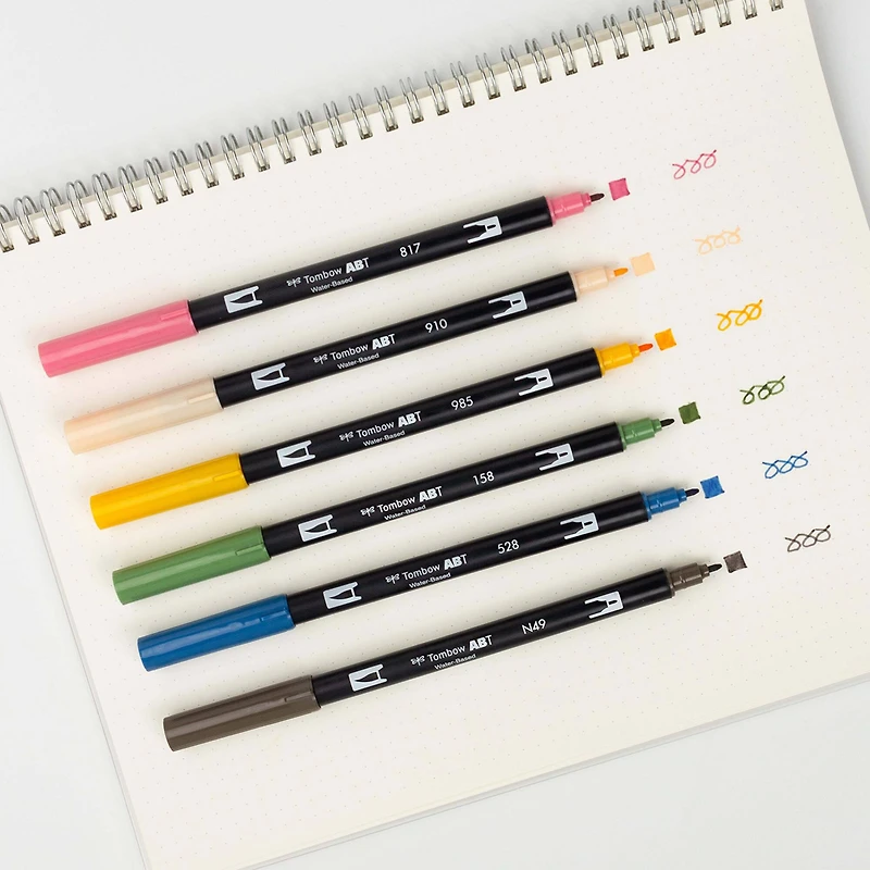Tombow Flowers Manga Illustration Dual Brush Pen Art Set