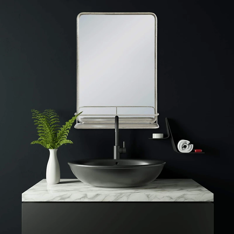 Hello Honey® Gold Rectangle Wall Mirror with Shelf