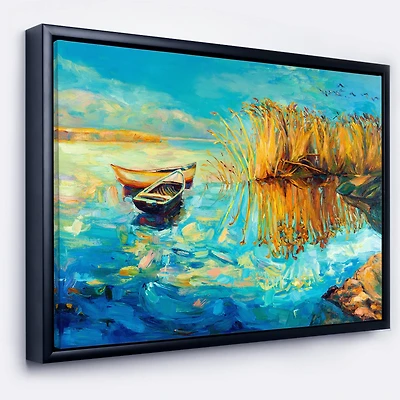 Designart - Colorful Lake with Boats