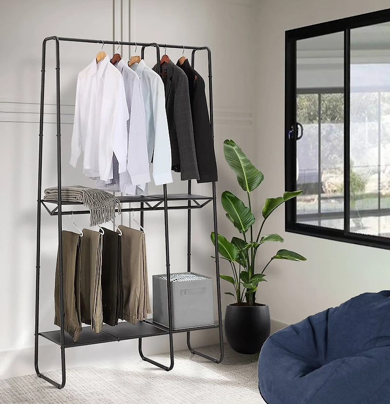 SunnyPoint Freestanding Clothes & Accessories Closet Rack