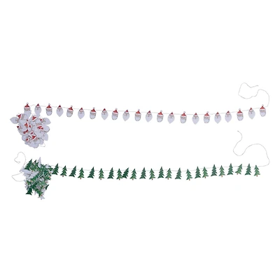 Hello Honey® 118" Multicolor Paper Tree & Santa Garlands Set