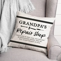 Grandpa's Repair Shop Throw Pillow