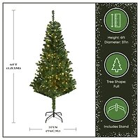 6ft. Pre-Lit Feel Real® Linden Spruce Artificial Christmas Tree, Warm White LED Lights