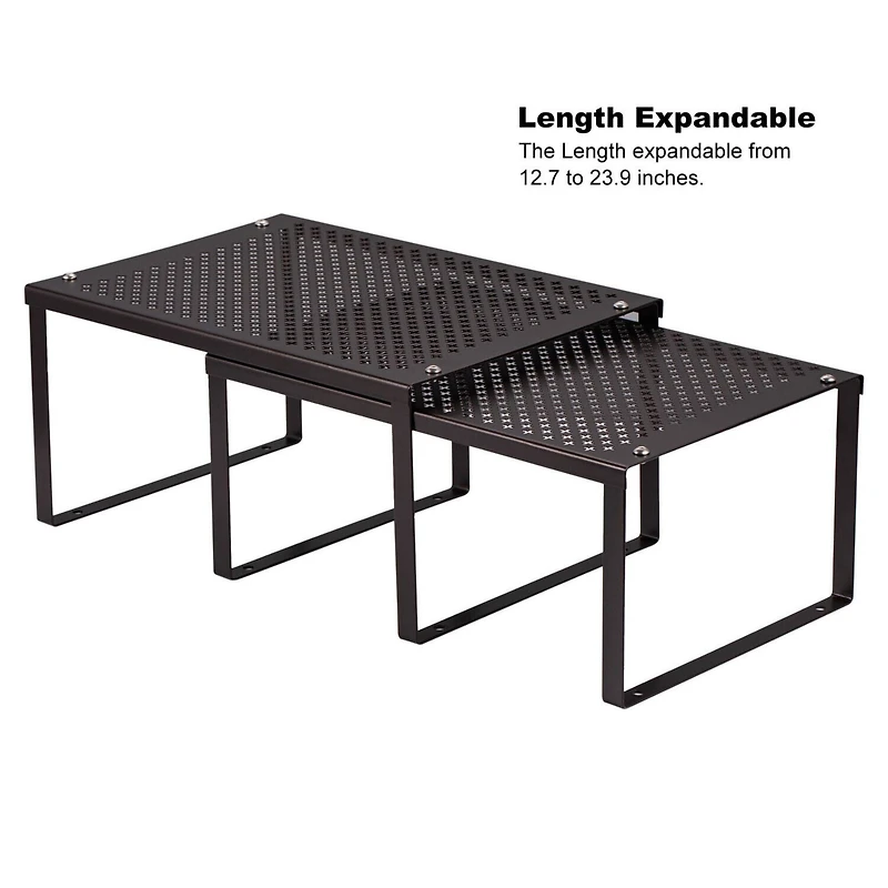 NEX™ Black Expandable Stackable Kitchen Counter Storage, 2ct.