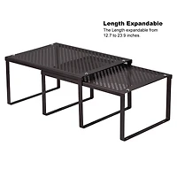 NEX™ Black Expandable Stackable Kitchen Counter Storage, 2ct.