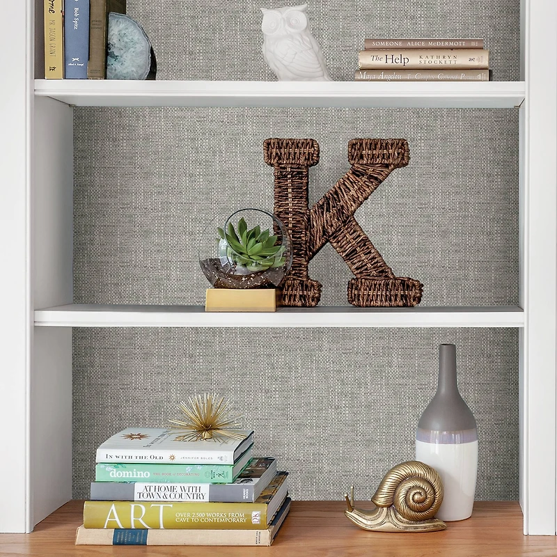 NuWallpaper Gray Poplin Texture Peel & Stick Wallpaper