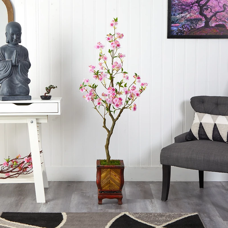 4.5ft. Cherry Blossom Tree in Decorative Planter