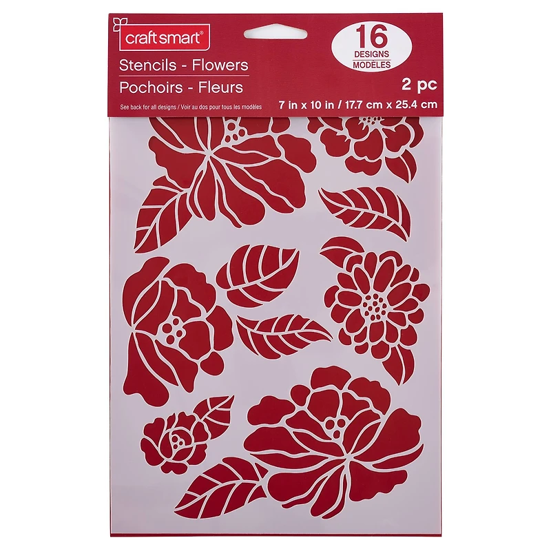 Fresh Cut Flower Plastic Stencils, 7" x 10" by Craft Smart®