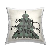 Stupell Industries Comfy Cozy Are We Plaid Tree Throw Pillow