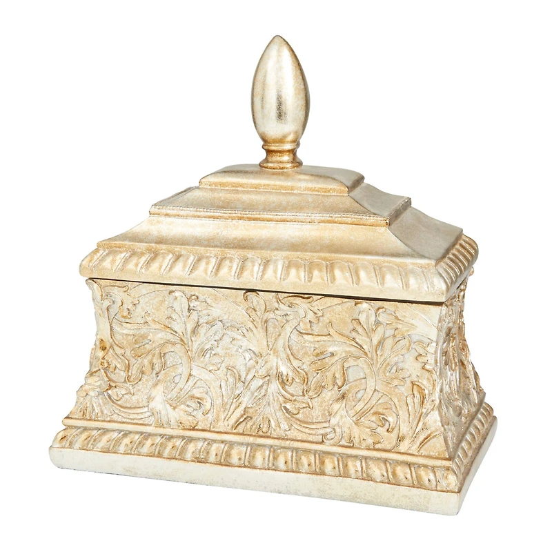 11" Gold Square Traditional Decorative Jar