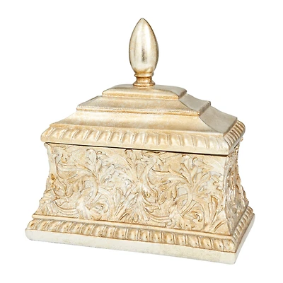 11" Gold Square Traditional Decorative Jar