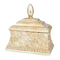 11" Gold Square Traditional Decorative Jar